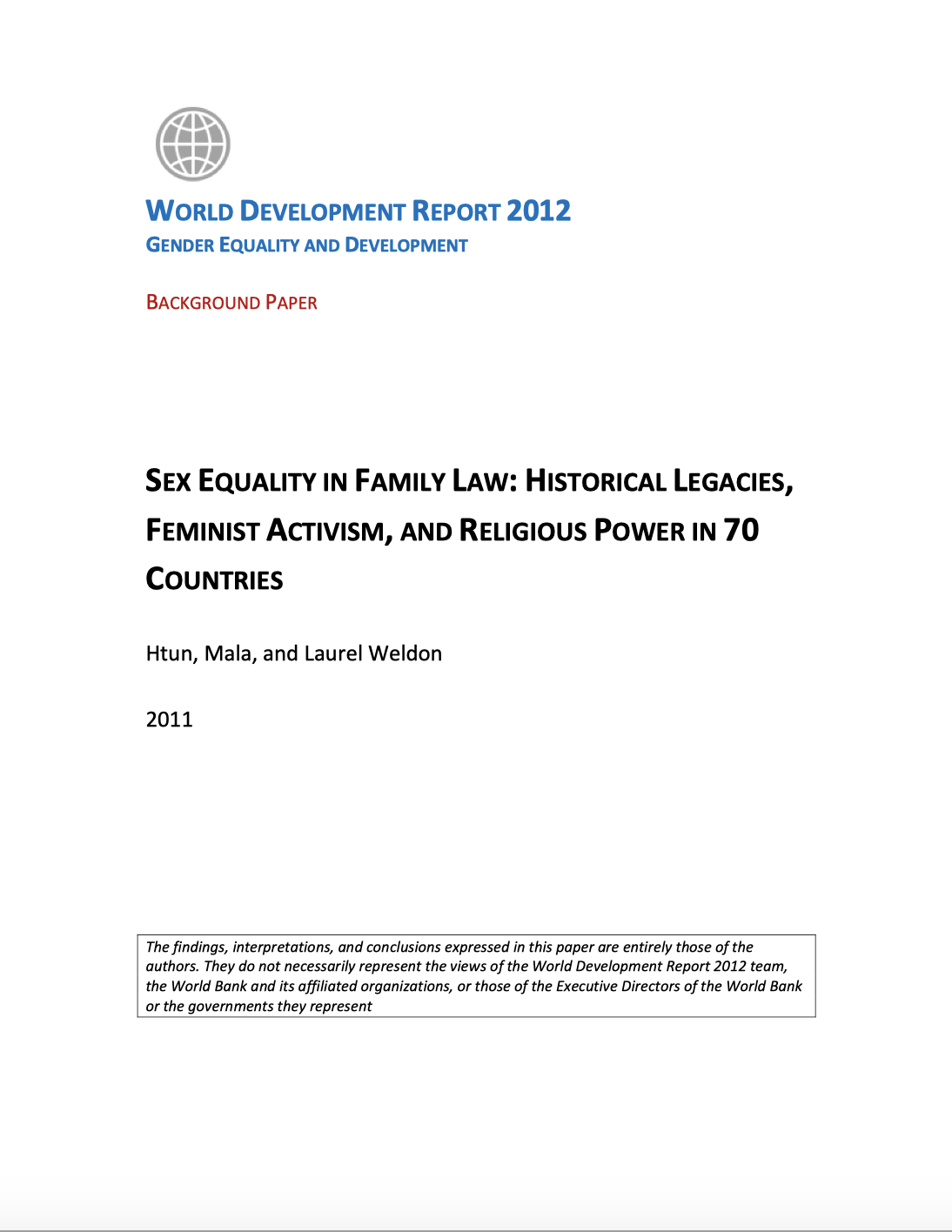Sex Equality In Family Law: Historical Legacies, Feminist Activism, And Religious Power In 70 Countries